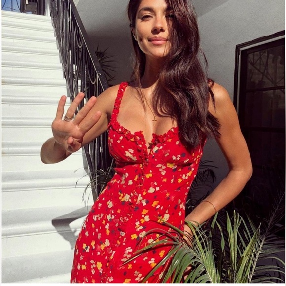 Realisation Par Red Floral Dress - Picture 1 of 13